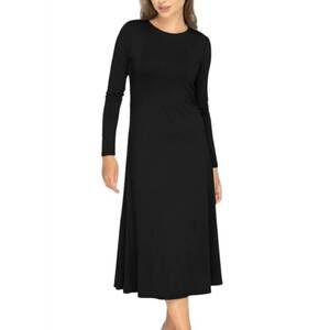 NEW KMW bamboo jersey side ruched dress in black